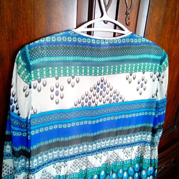 Diane Von Furstenberg 100% Silk Bohemian Style Blouse - Picture 9 of 14